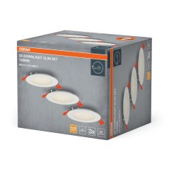 3x svietidlo stropné zapustené halogénové LED bodové okrúhle 8W 550lm 3000K teplá biela Downlight Osram