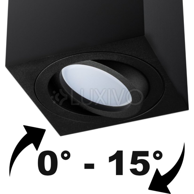 Povrchová montáž HALOGEN Pohyblivé svietidlo AMAT-M GU10 LUMILED Square Black 84mm