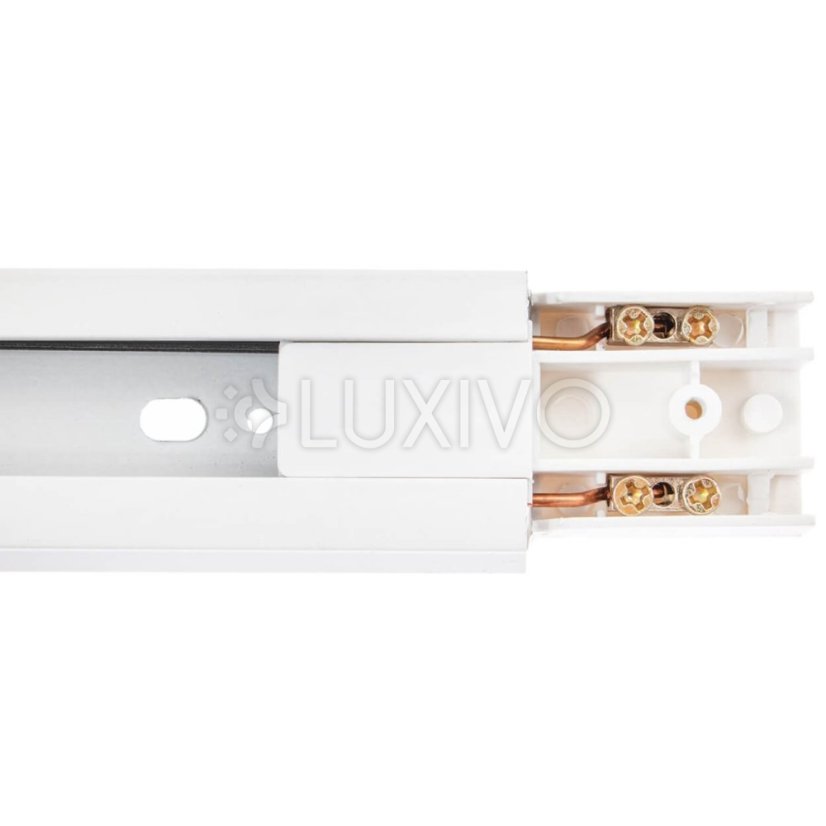 Biela jednofázová hliníková prípojnica pre reflektory 200 cm