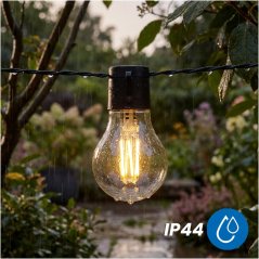 Solárna záhradná girlanda 20x LED dekoratívna žiarovka 7, 7m 2700K teplá LUMILED