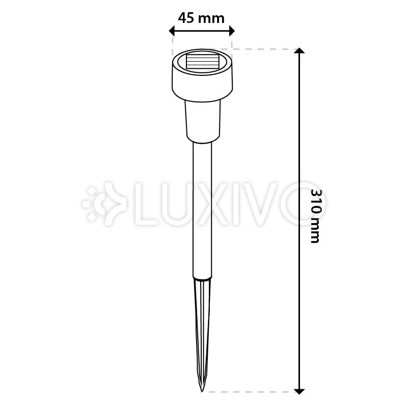 Záhradná lampa LED so solárnym pohonom Chrome 6500K PALIS LUMILED