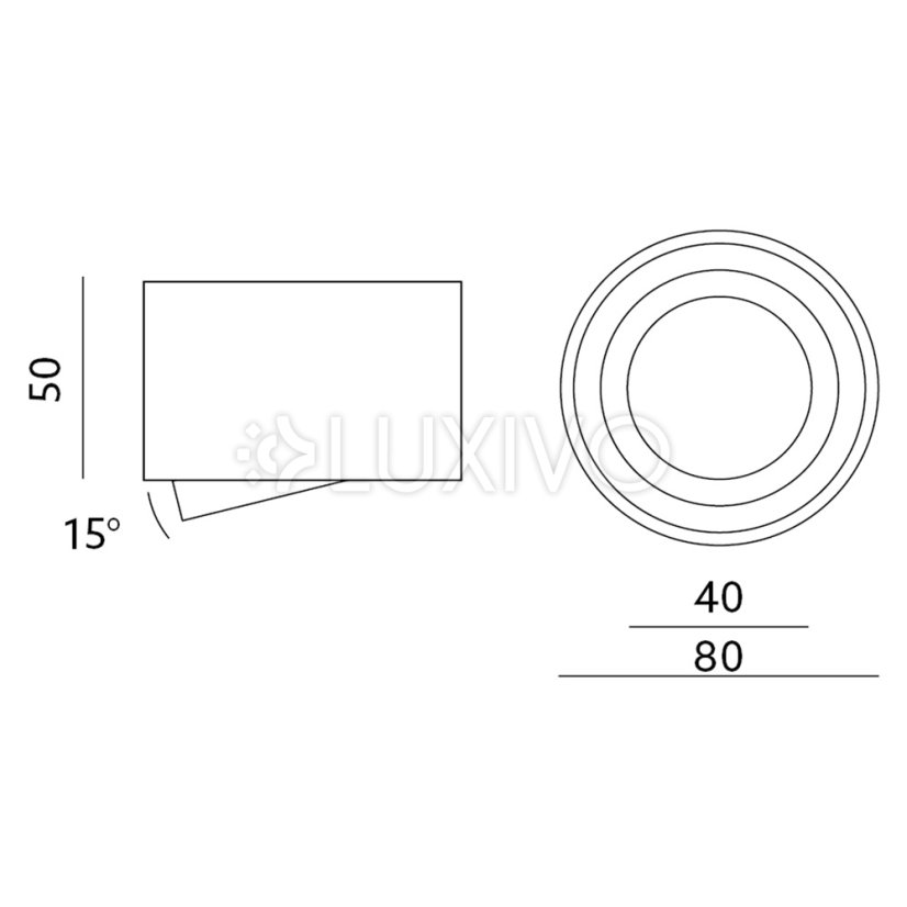 Povrchová montáž svietidla HALOGEN SPOT 50mm Black Round Movable OH36S Kobi