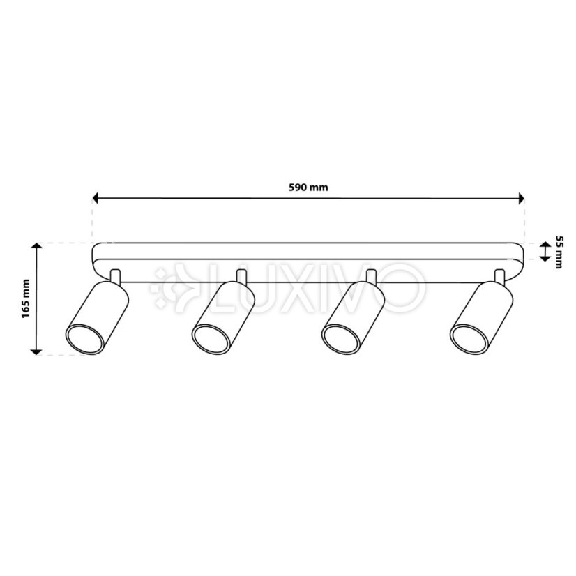 Stropné svietidlo 4x GU10 TABULA LUMILED