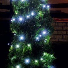 Vianočná led svetelná reťaz vonkajšia - 500led - 35m studená biela