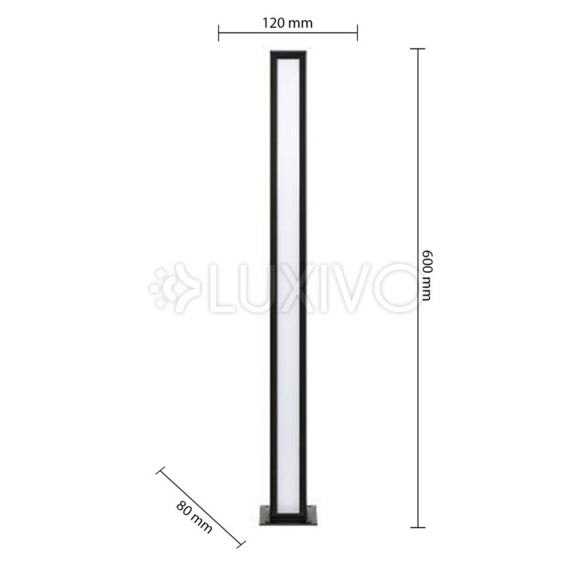 Záhradná lampa stĺpik vonkajšia stojaca 24W 1820lm 4000K neutrálna 120° čierna IP44 60cm Roma Masterled