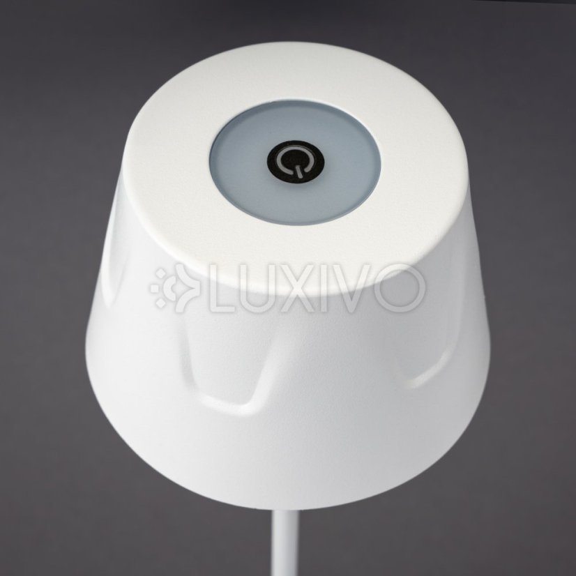 Záhradná LED stojaca dekoratívna stolová nočná USB stmievateľná dotyková biela FIORA LUMILED
