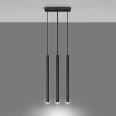 PASTELO 3 3xG9 Závesné stropné svietidlo Minimalistické čierne SOLLUX