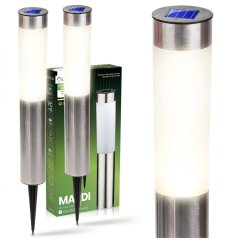 3x Solárna zapichovacia záhradná lampa LED 4000K IP44 vonkajšia stĺpik MARDI LUMILED