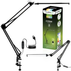Stolová kresliarska LED lampa 8W CCT USB stmievateľná COSMI čierna Lumiled