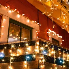 Vianočná led svetelná záclona vonkajšia flash - 200led - 5m teplá biela / studená biela