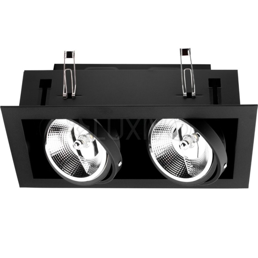 Halogénové svietidlo na zapustenie 2x GU10 ES111 obdĺžnik čierna CANIS LUMILED