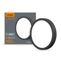 LED stropné svietidlo na povrchovú montáž 15W 1850lm 4000K Neutral Black Videx