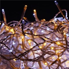 Vianočná led svetelná záclona vonkajšia - programy - časovač + diaľkový ovládač - 1000led - 40m studená + teplá biela