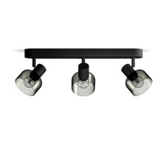 Reflektorová stropná lampa 3x E14 Black Sleet Philips