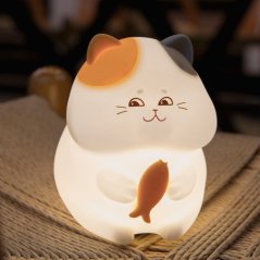 LED dobíjacia dekoratívna lampa 1W 59lm 3000K RGBW biela stmievateľná Gatto Sanico Goldlux