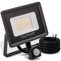 LED reflektor ZONER 50W 5000LM 4000K IP44 čierny so senzorom pohybu LUMILED