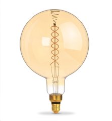 LED žiarovka E27 G200 guľa 8W = 42W 500lm 1800K teplá 360° FILAMENT jantárová stmievateľná Videx