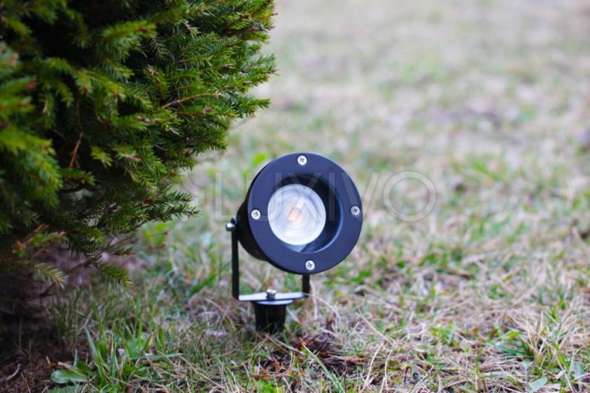 Záhradná lampa LED GU10 IP65 HAPPY Black - kábel 1 m