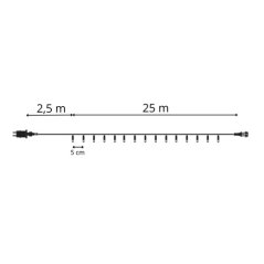 Vianočná led svetelná reťaz na spájanie vonkajšia - programy - 500led - 25m - studená biela