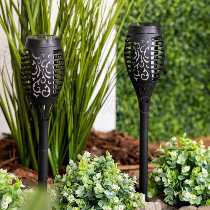 LED IGNIS Solárne záhradné svietidlo s efektom plameňa 50 cm LUMILED