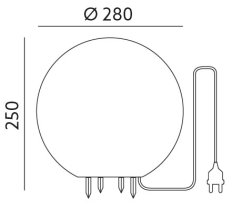 Záhradná guľa LAMPA do záhrady E27 GARDEN BALL M Kobi 28cm