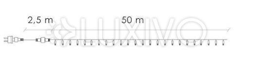 Vianočná led svetelná reťaz vonkajšia FLASH - 1000led - 50m - studená biela / studená biela