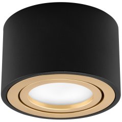 Nadstenné halogénové svietidlo spot tuba pohyblivé okrúhle čierno-zlaté 50mm AMAT-S LUMILED