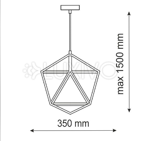 IL MIO DÁNSKO GEOMETRICKÉ stropné závesné svietidlo 1xE27 čierne - GOLDLUX (Polux)