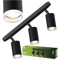 Stropná lampa reflektor LED Spot 3x GU10 IP44 ADERO čierna Lumiled