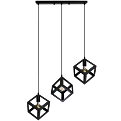 Závesná stropná dekoratívna lampa 3x E27 čierna Loft Sanico Goldlux