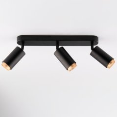 Stropná lampa reflektor LED 3x GU10 tuba spot ELIGIS čierna LUMILED