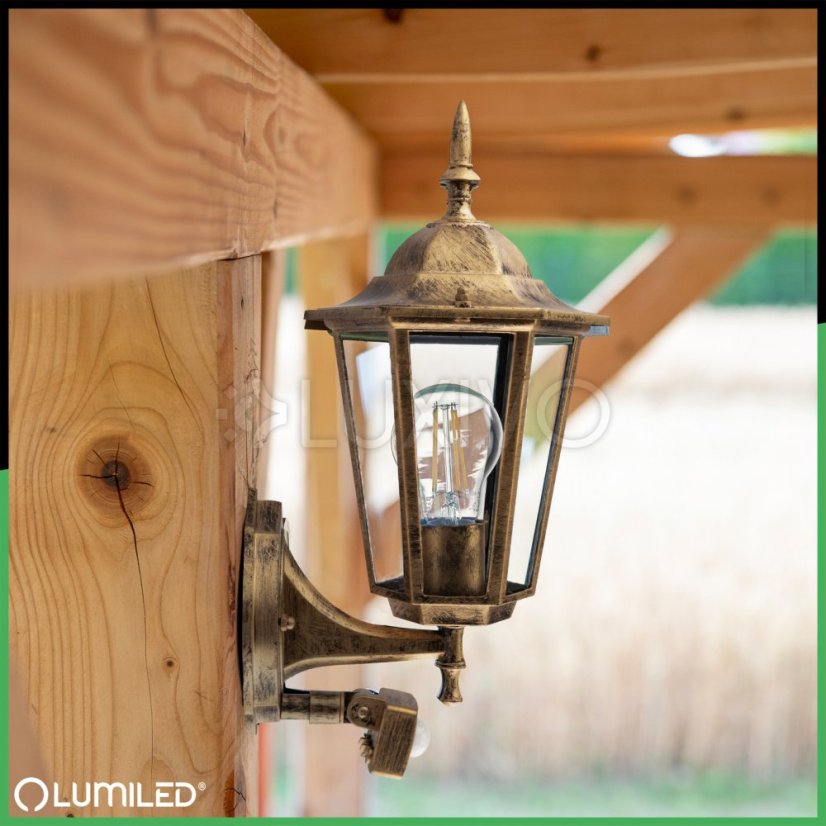 Záhradná lampa Vonkajšia nástenná lampa E27 12W LED svietidlo Senzor pohybu BELLIS LUMILED