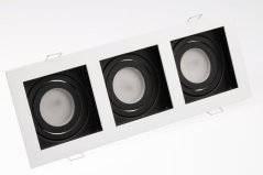 Svietidlo HALOGEN GEMINUS pod omietku pohyblivé KWADRAT biele 3x GU10