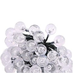 Solárna záhradná okrasná girlanda Svetelná reťaz 20 guličiek Teplá farba 400 cm