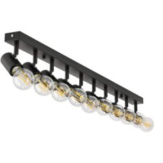LED stropné svietidlo 10xE27 Nástenné svietidlo Reflektor Nastaviteľná koľajnica Čierna