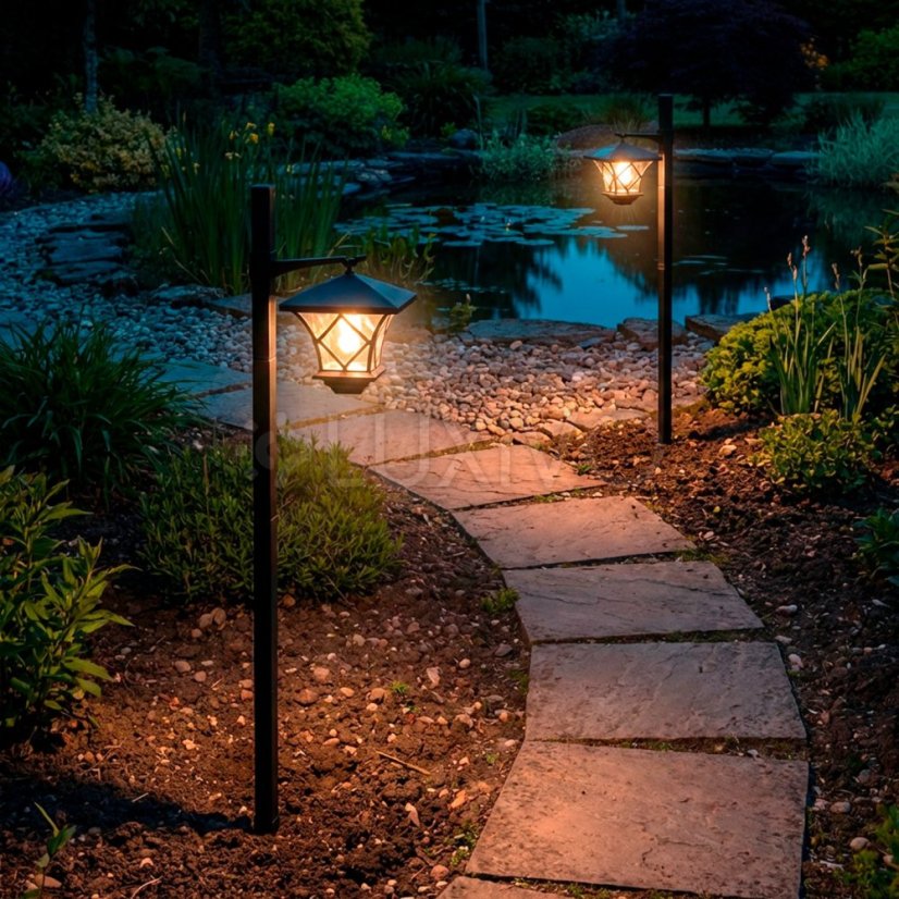 LED RIBES Solárne záhradné lampy Vonkajšia lampa 150cm LUMILED