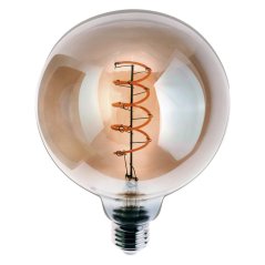 LED žiarovka E27 guľa G125 6W = 50W 660lm 2200K teplá 360° dymená filament LUMILED