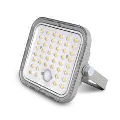LED reflektor solárny so senzorom 20W 1400lm 5000K neutrálna 90° 3, 2V IP65 IK07 nástenný sivý VIDEX