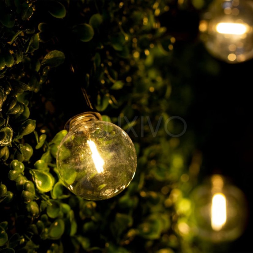 Záhrada Girland Vonkajšie osvetlenie Reťaz 15,2 m 30x LED okrasné korálky 3000K + diaľkové ovládanie DOLLIS LUMILED