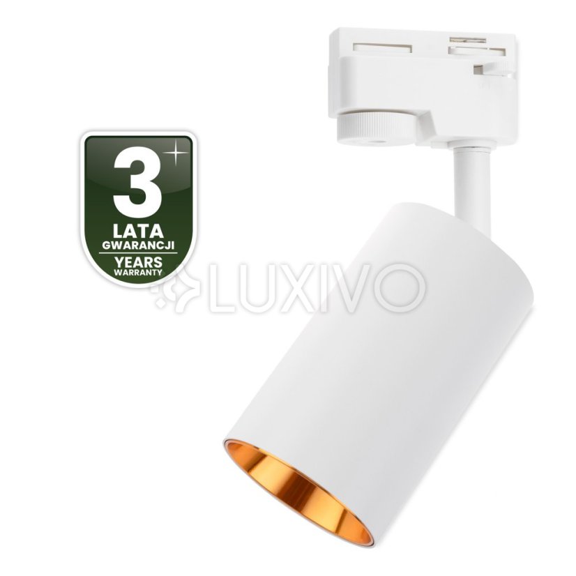 Reflektor koľajnicový GU10 bielo - zlatá SAGI lampa do jednofázového koľajnicového osvetlenia LUMILED