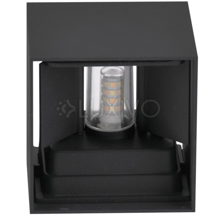 Záhradné svietidlo LED nástenné svietidlo G9 vonkajšie svietidlo Čierna horná/dolná časť s nastaviteľným uhlom osvetlenia Kira