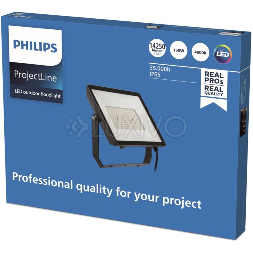 LED reflektor 150W 14250lm 4000K IP65 čierny ProjectLine reflektor PHILIPS