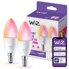 2x LED žiarovka E14 Candle C37 4,9W = 40W 470lm 2200-6500K RGB + TW Smart SMART WiFi Bluetooth App WiZ
