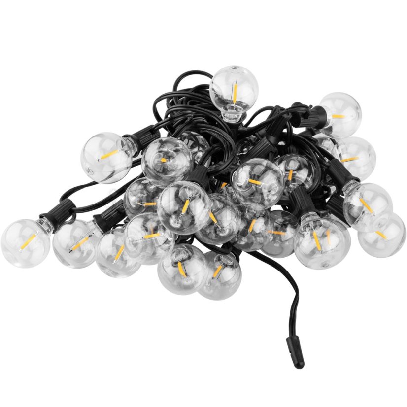 Solárna záhradná girlanda 30x LED dekoračné guličky 15, 05m 2700K teplá biela + diaľkové Lumiled
