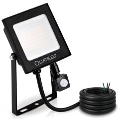 Reflektor LED ZONER2 20W 2000lm 6500K IP65 čierny senzor pohybu LUMILED