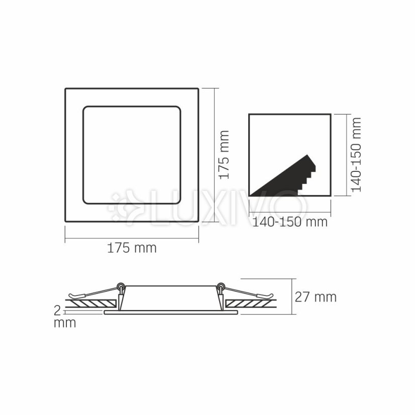 LED panel Zapustené svietidlo na zapustenú montáž 12W 1400lm 4000K neutrálna biela Videx