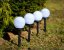 LED záhradná lampa na solárny pohon WHITE BALL 10cm GOLDLUX (Polux)