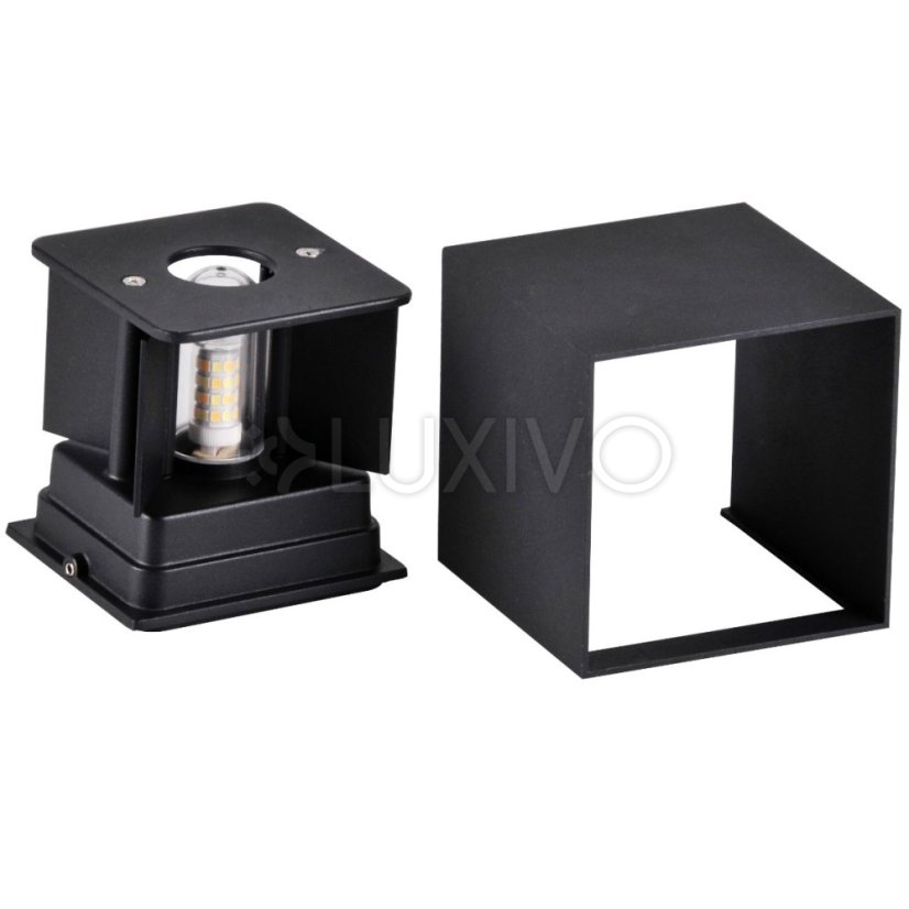 Záhradné svietidlo LED nástenné svietidlo G9 vonkajšie svietidlo Čierna horná/dolná časť s nastaviteľným uhlom osvetlenia Kira