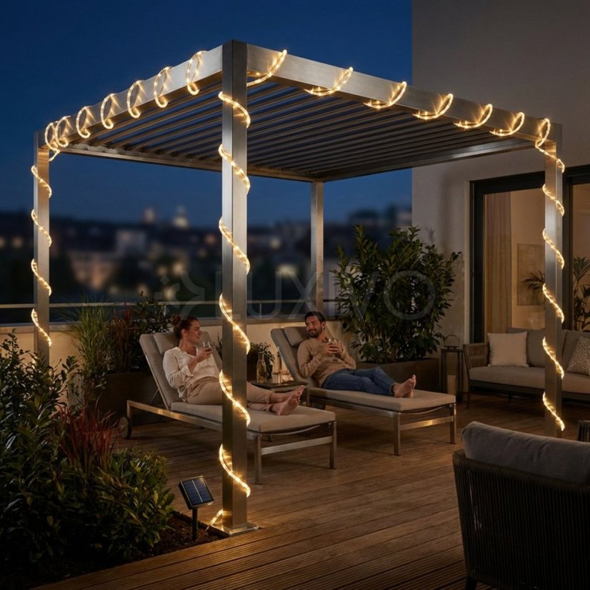 Girlanda solárna záhradná 100x LED dekoračná 11, 9m had 3000K teplá DALEN LUMILED