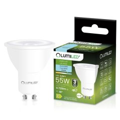 LED žiarovka GU10 reflektor PAR16 5, 2W = 55W 720LM 6500K studená 38° LUMILED